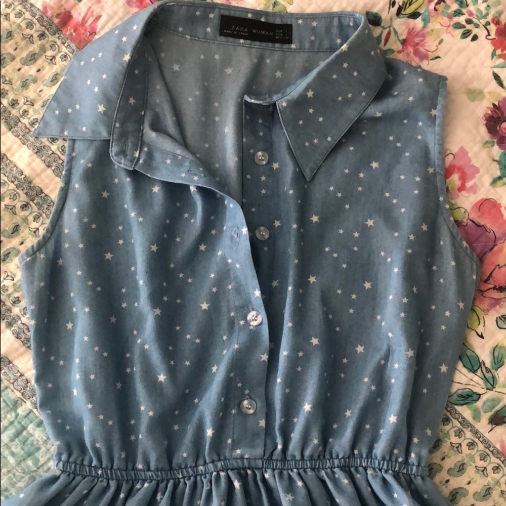 Zara cotton chambray dress